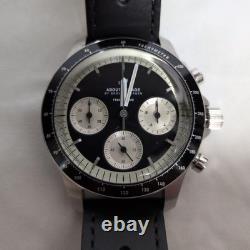 Chronographe de course vintage 1960 Quartz 40 mm montre homme en acier inoxydable