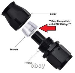 Durite de carburant 10AN AN10 en PTFE avec tressage en acier inoxydable et nylon noir/bleu, longueur 30 pieds