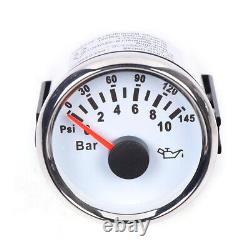 ENSEMBLE DE 6 COMPTEURS CLASSIQUES MOTOR METER RACING - Compte-tours en acier inoxydable, plaque blanche