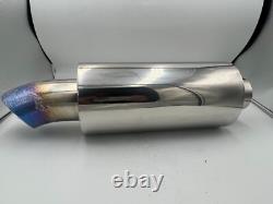 Échappement Style Racing JS Alliage Acier Inoxydable Entrée 2.5 Sortie 3 Bleu