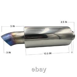 Échappement Style Racing JS Alliage Acier Inoxydable Entrée 2.5 Sortie 3 Bleu