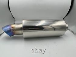 Échappement Style Racing JS Alliage Acier Inoxydable Entrée 2.5 Sortie 3 Bleu