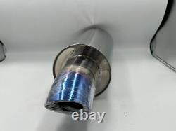 Échappement Style Racing JS Alliage Acier Inoxydable Entrée 2.5 Sortie 3 Bleu