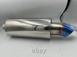 Échappement Style Racing JS Alliage Acier Inoxydable Entrée 2.5 Sortie 3 Bleu