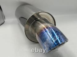 Échappement Style Racing JS Alliage Acier Inoxydable Entrée 2.5 Sortie 3 Bleu