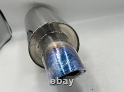 Échappement Style Racing JS Alliage Acier Inoxydable Entrée 2.5 Sortie 3 Bleu