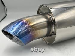 Échappement Style Racing JS Alliage Acier Inoxydable Entrée 2.5 Sortie 3 Bleu