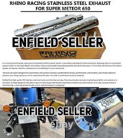 Échappement en acier inoxydable Rhino Racing adapté pour Royal Enfield Super Meteor 650