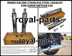 Échappement en acier inoxydable Rhino Racing compatible avec Royal Enfield Super Meteor 650