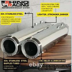 Échappements Rhino Racing V2 (acier inoxydable) pour Royal Enfield Super Meteor 650