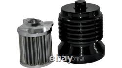 Filtre à huile en acier inoxydable réutilisable PC Racing FLO Black pour Harley