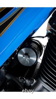 Filtre à huile en acier inoxydable réutilisable PC Racing FLO Black pour Harley