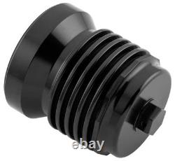 Filtre à huile en acier inoxydable réutilisable PC Racing FLO Black pour Harley