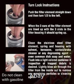 Filtre à huile poli en acier inoxydable réutilisable FLO à visser PC Racing PCS4C