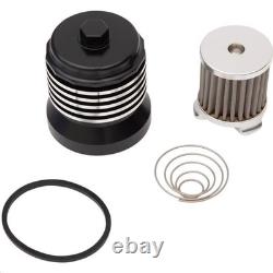 Filtre à huile vissable en acier inoxydable PC Racing Flo, noir avec finition polie, PCS4BC