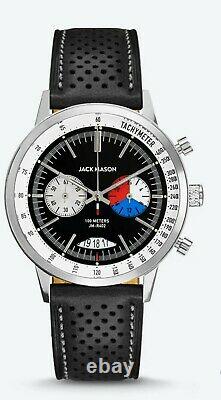 Jack Mason Jm-r402-003 Chronographe Racing Tachymètre Étanche Cuir Punching