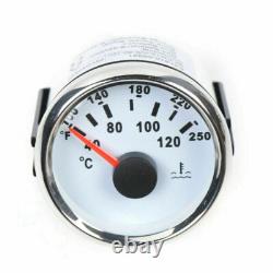 MOTOR METER RACING Ensemble classique de 6 cadrans compteur de vitesse plaque en acier inoxydable blanche