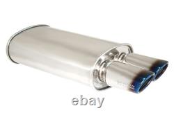 Megan Racing Silencieux Universel en Acier Inoxydable avec Embouts Ovales Doubles Brûlés O-VA-2