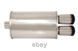 Megan Racing Silencieux Universel en Acier Inoxydable avec Embouts Ovales Doubles Brûlés O-VA-2