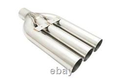 Megan Racing Universal Stainless Straight Triple Blast Pipes 3 Conseils 3 Inlet