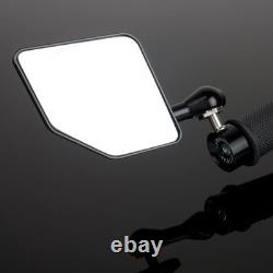 Miroir de guidon en acier inoxydable Driven Racing Halo noir, gauche DHBML-BK