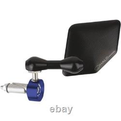 Miroir de guidon en acier inoxydable Driven Racing Halo pentagone noir/bleu