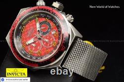 Montre Chronographe Invicta Homme 50mm Rouge avec Cadran en Acier Inoxydable et Bracelet en Maille