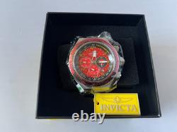 Montre Invicta Homme Chronographe 50 mm ROUGE avec cadran en acier inoxydable et bracelet en maille