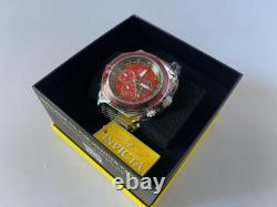 Montre Invicta Homme Chronographe 50 mm ROUGE avec cadran en acier inoxydable et bracelet en maille