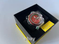 Montre Invicta Homme Chronographe 50 mm ROUGE avec cadran en acier inoxydable et bracelet en maille