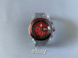 Montre Invicta Homme Chronographe 50 mm ROUGE avec cadran en acier inoxydable et bracelet en maille