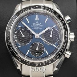 Montre Omega Speedmaster Racing 40 mm en acier inoxydable cadran bleu BOÎTE & PAPIERS