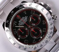 Montre Rolex Daytona 116520 en acier inoxydable de 40 mm – cadran Racing noir à chiffres arabes