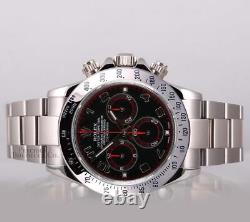 Montre Rolex Daytona 116520 en acier inoxydable de 40 mm – cadran Racing noir à chiffres arabes