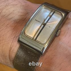 Montre Seiko Tank Acier Inoxydable 1520-3630 JAPAN-Z Cadran à Rayures Racing Rare