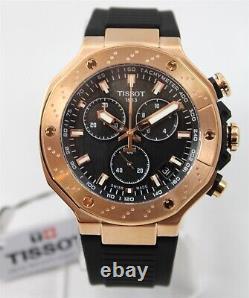 Montre Tissot T-Race Chronographe Quartz T141.417.37.051.00 en Acier Inoxydable et Or Rose