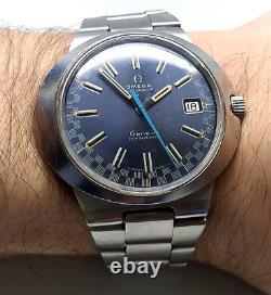 Montre automatique vintage Omega Dynamic cadran de course mouvement en acier inoxydable suisse