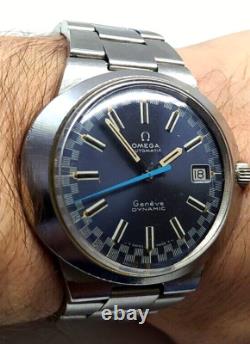 Montre automatique vintage Omega Dynamic cadran de course mouvement en acier inoxydable suisse