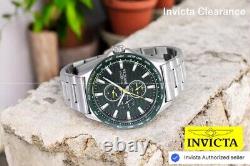 Montre bracelet chronographe de course pour homme Invicta de 44mm avec cadran vert en acier inoxydable