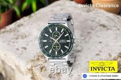 Montre bracelet chronographe de course pour homme Invicta de 44mm avec cadran vert en acier inoxydable