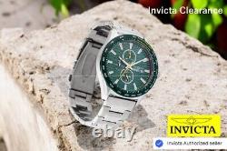 Montre bracelet chronographe de course pour homme Invicta de 44mm avec cadran vert en acier inoxydable