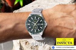 Montre bracelet chronographe de course pour homme Invicta de 44mm avec cadran vert en acier inoxydable