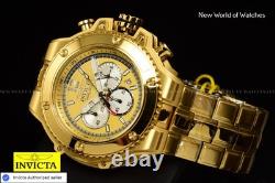 Montre chronographe en acier inoxydable doré Invicta pour homme 56 mm