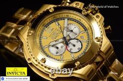 Montre chronographe en acier inoxydable doré Invicta pour homme 56 mm
