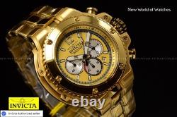 Montre chronographe en acier inoxydable doré Invicta pour homme 56 mm