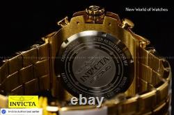 Montre chronographe en acier inoxydable doré Invicta pour homme 56 mm