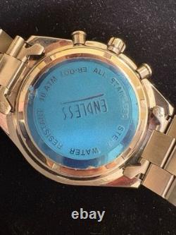 Montre chronographe pour homme Endless Racing avec bracelet en acier inoxydable et cadran bleu JDM