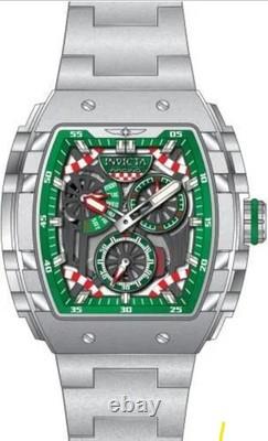 Montre pour homme Invicta Racing Casino Verte en Acier Inoxydable 47mm Cadran Gunmetal