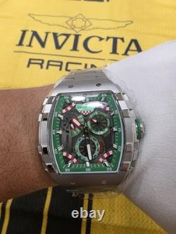 Montre pour homme Invicta Racing Casino Verte en Acier Inoxydable 47mm Cadran Gunmetal