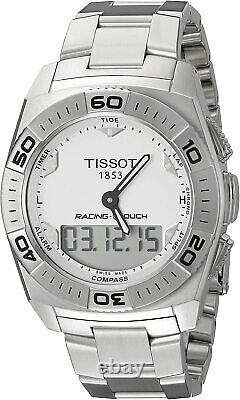 Montre pour homme en acier inoxydable avec cadran blanc TISSOT Racing Touch T0025201103100